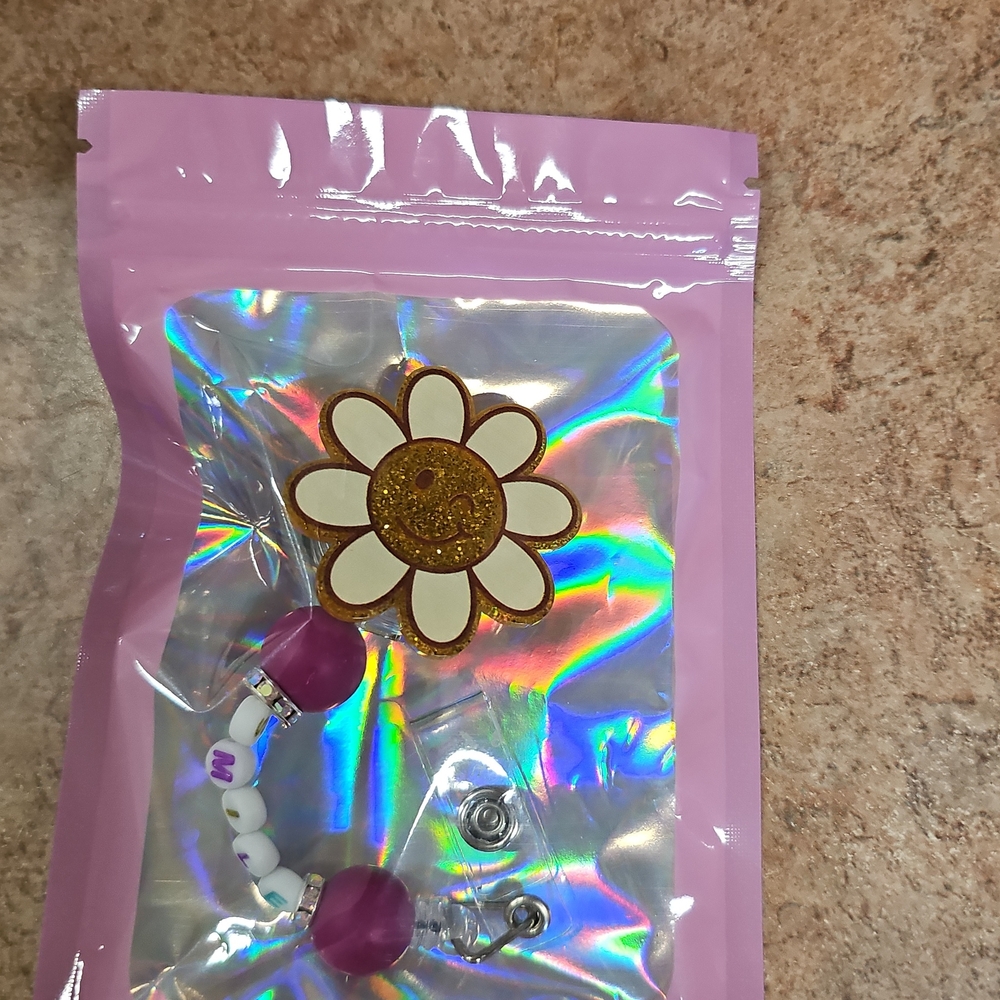 Gold and White Flower Earrings